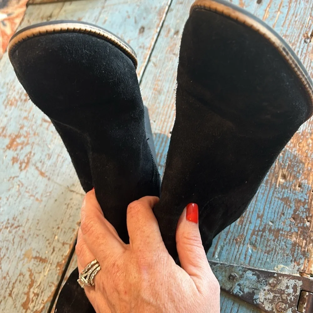 Franco Sarto Ellyn Black Suede Over-the-Knee Boots Estimated Size 10